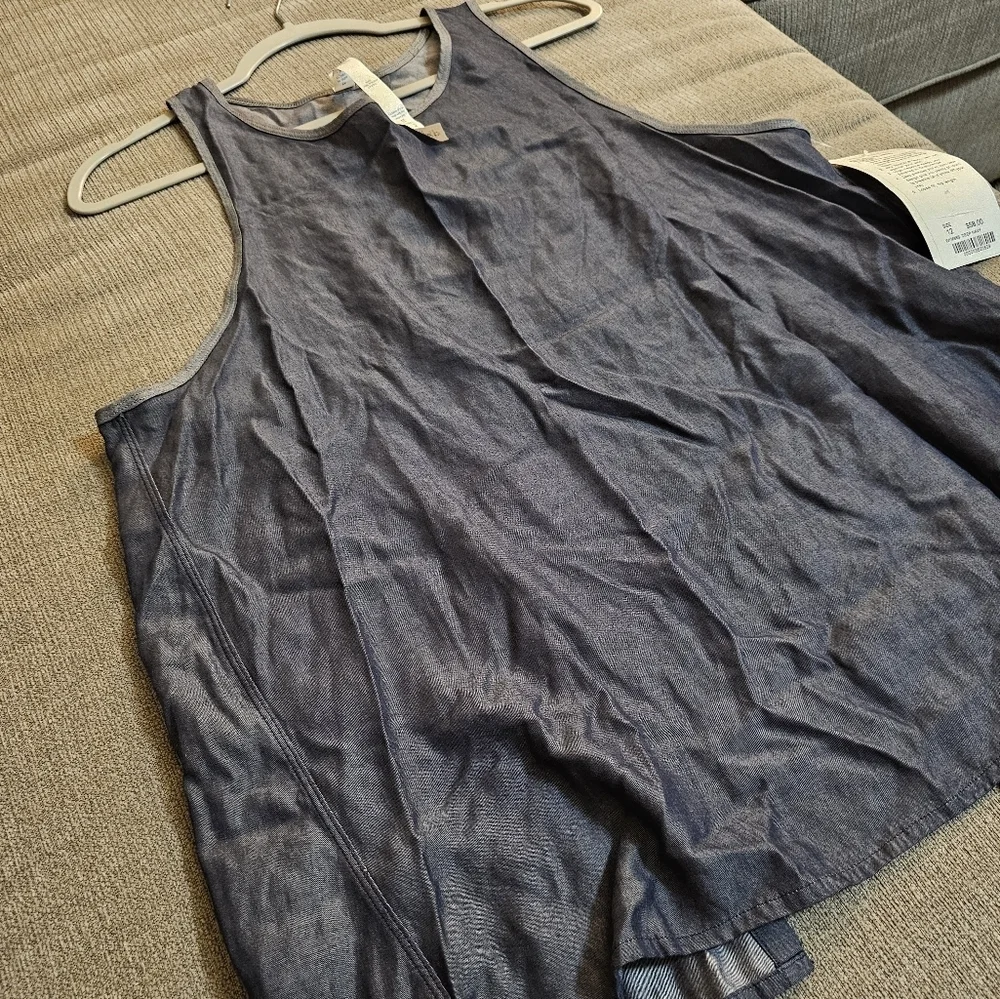 Lululemon Athletica Deep Navy All Tied Up Tencel Lyocell Open Back Yoga Top 12 - Picture 3 of 8
